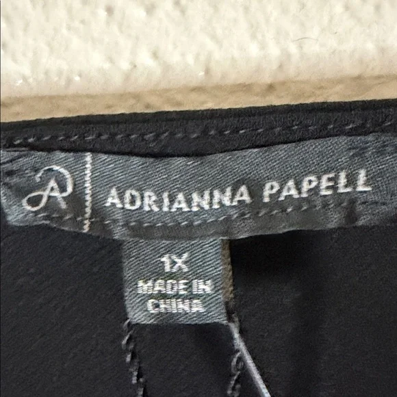 Adrianna Papell Black Blouse with Smocked Sleeves - Picture 2 of 10